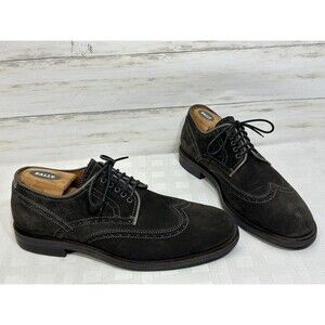 EXCELLENT! Aquatalia Italy Dark Brown Suede Leather Wingtip Shoes Men’s Size 10